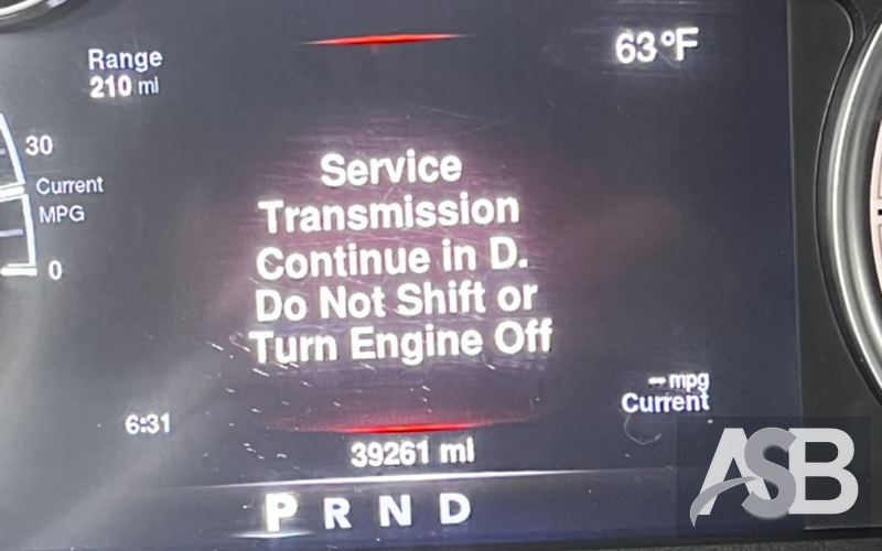 Dashboard message about the transmission in the Dodge / RAM RAM 1500. Translated from English