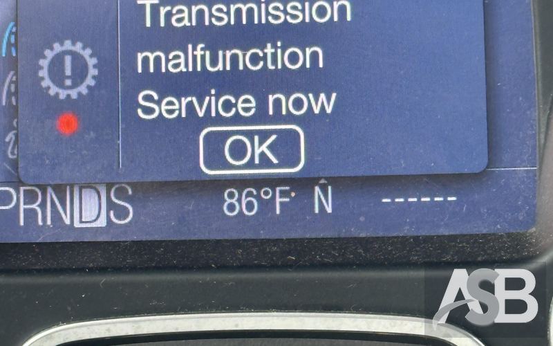 Dashboard message about the transmission in the Ford Transit / Tourneo Connect. Translated from English; model uncertain